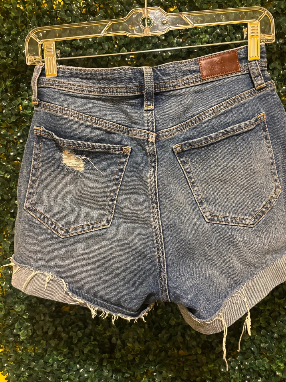 Hollister High-Rise Distressed Denim Shorts - Blue - Picture 2 of 5